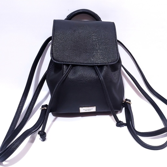 Victoria's Secret Handbags - Victoria's Secret Black/Gold Mini Backpack